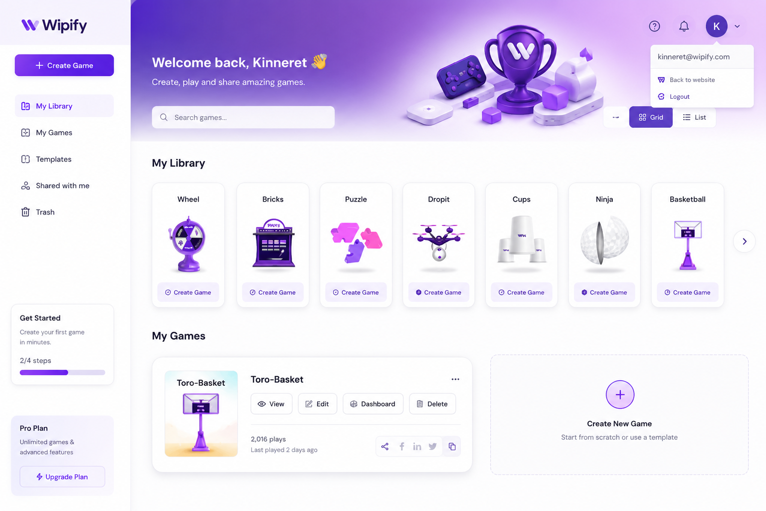 Wiply SaaS screen