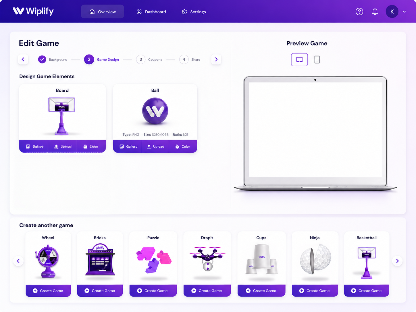 Wiply dashboard preview
